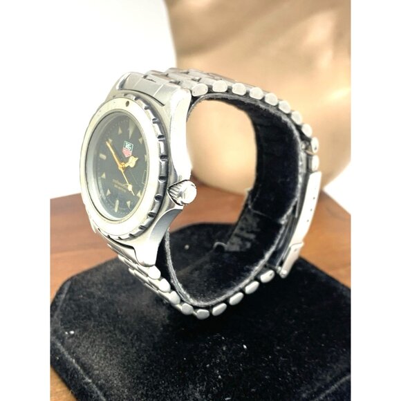 Tag Heuer Watch 972.613R Swiss Quartz Vintage Black Dial Silver Steel 34mm USED - Picture 2 of 14